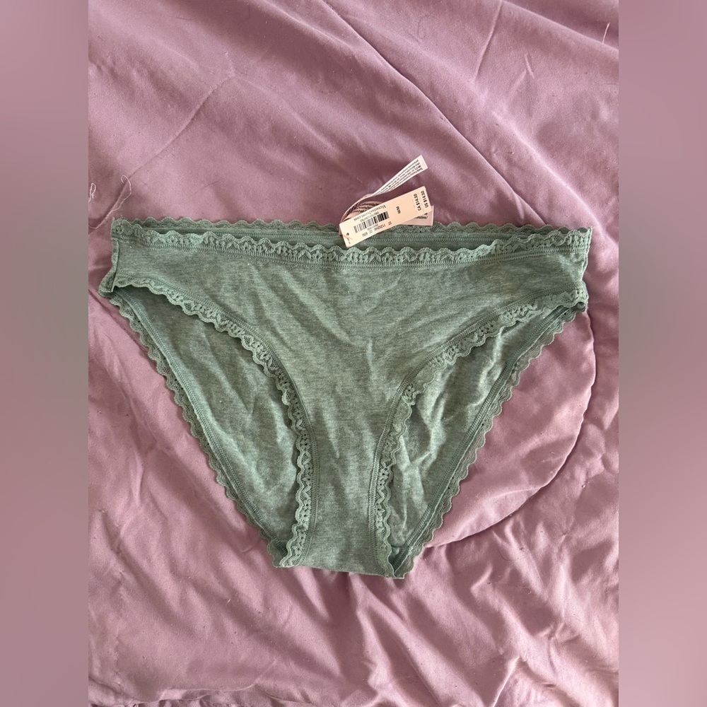 NEW Victoria’s Secret Lace Trim Sage Green Panties